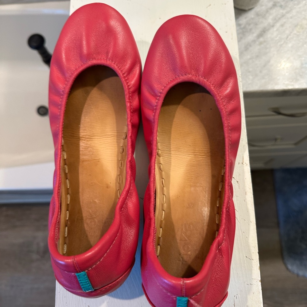 Tieks Vibrant Pink Leather Flats